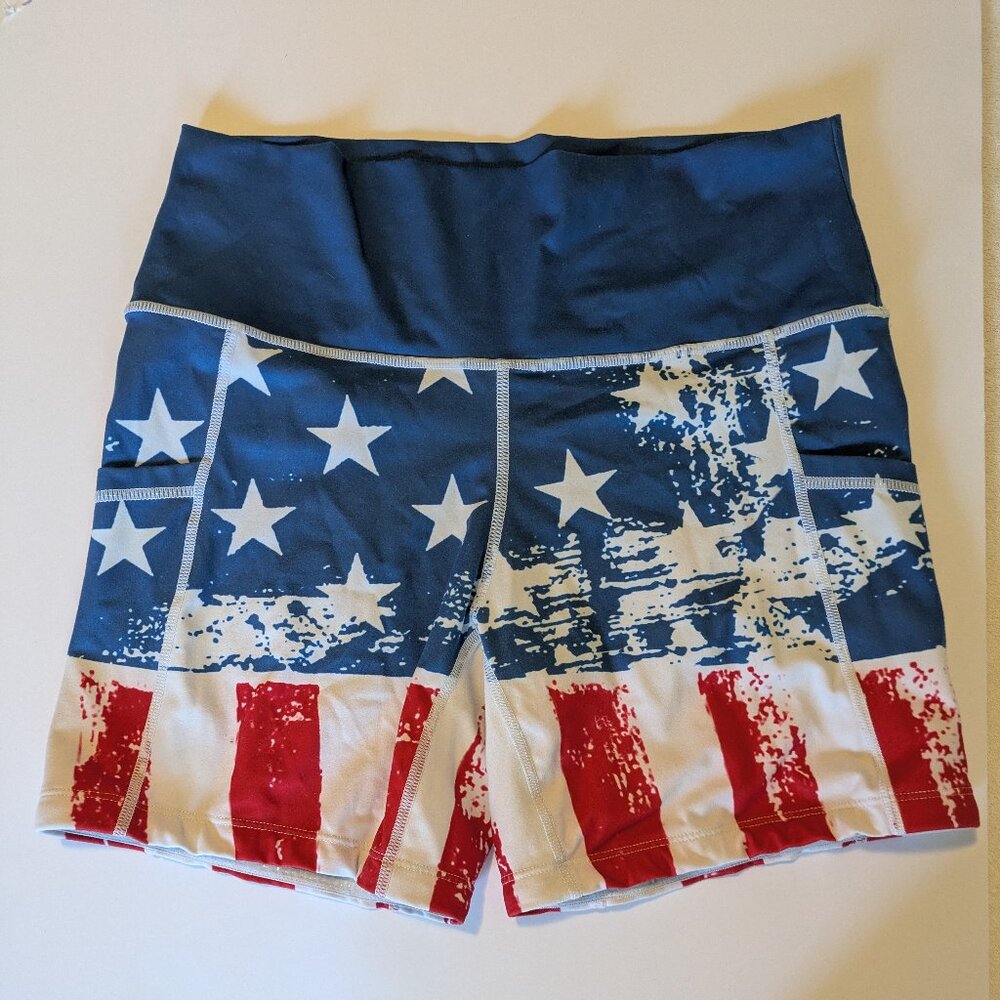 Constantly Varied Gear Womens 5" Shorts size Small Stars and Stripes Patriotic